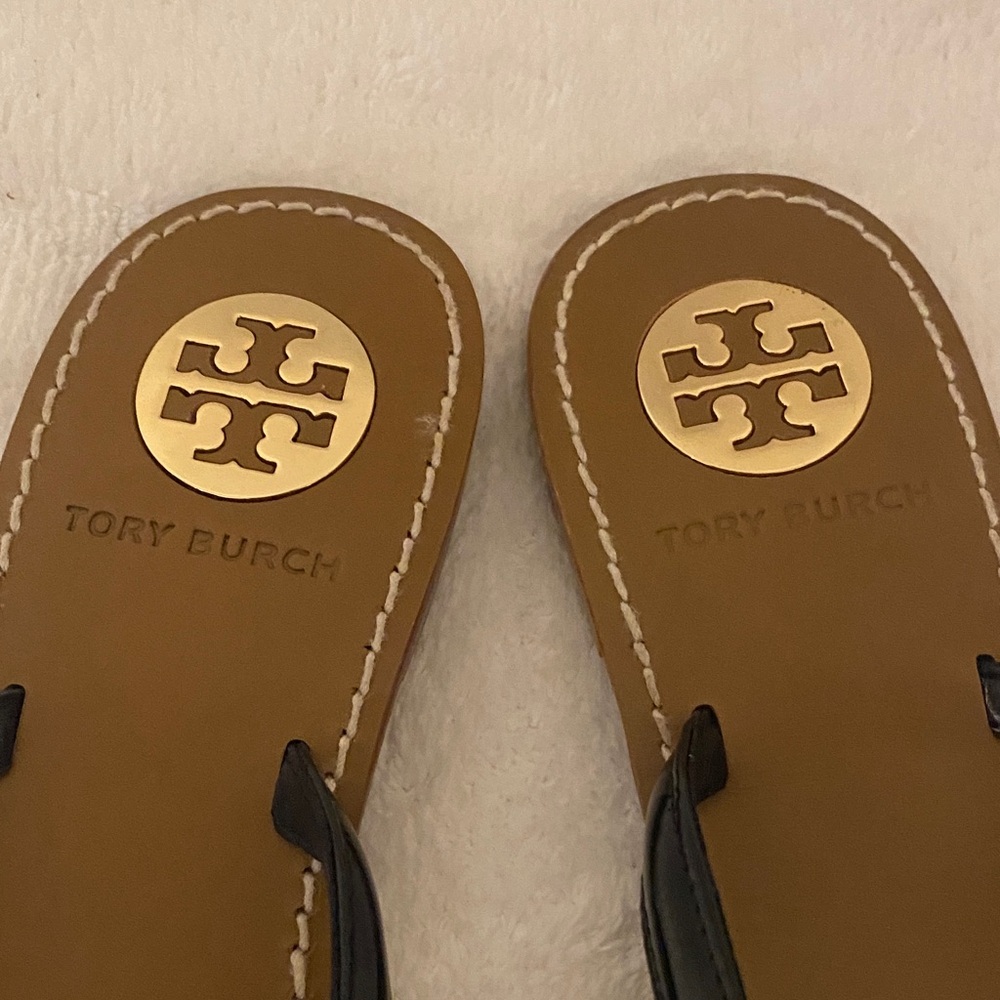 Tory Burch Black and Tan Sandals - Picture 2 of 4